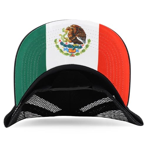 Trendy Apparel Shop Flag of Mexico State 5 Panel Mesh Back Snapback Cap