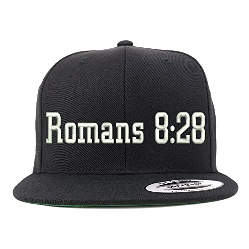 Trendy Apparel Shop Romans 8:28 Embroidered Flatbill Snapback