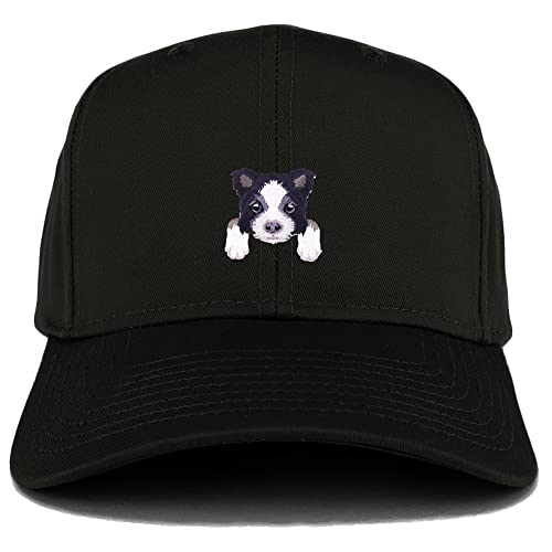 Trendy Apparel Shop Border Collie Patch Strutured Baseball Cap