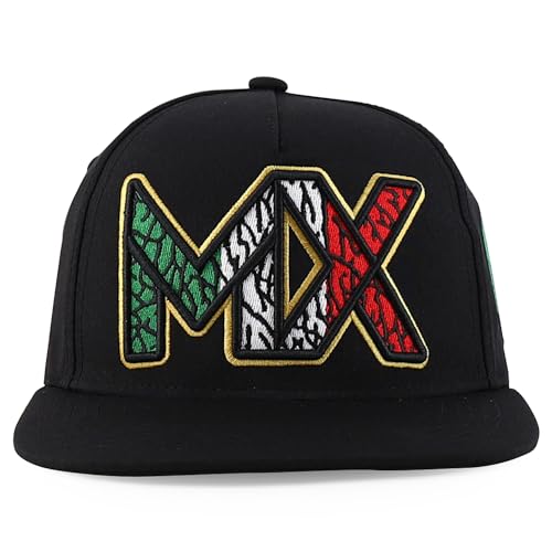 Trendy Apparel Shop 3D MX Embroidered Structured Flat Bill Snapback Baseball Cap