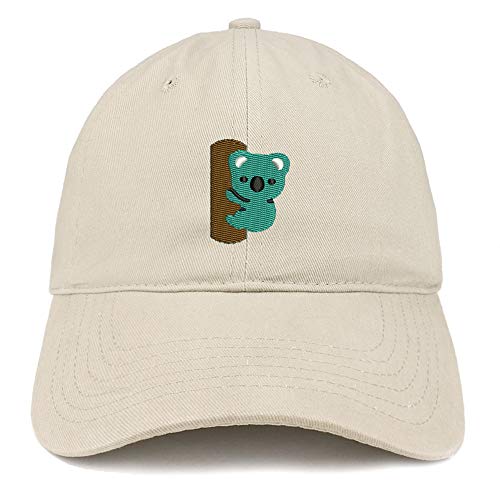Trendy Apparel Shop Koala Embroidered Soft Crown 100% Brushed Cotton Cap