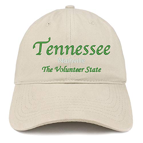 Trendy Apparel Shop Tennessee Nashville Embroidered Soft Crown 100% Brushed Cotton Cap