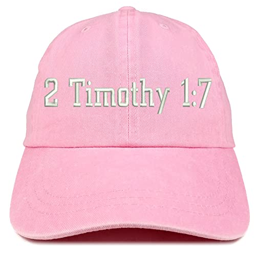 Trendy Apparel Shop 2 Timothy 1: 7 Washed Pigment Dyed Baseball Cap