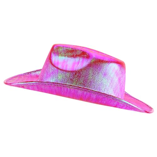 Trendy Apparel Shop Metalic Glitter Space Cowboy Cowgirl Hat