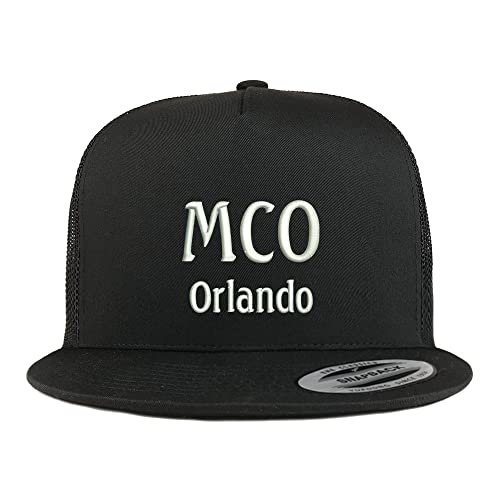 Trendy Apparel Shop MCO Orlando Embroidered 5 Panel Flatbill Trucker Cap