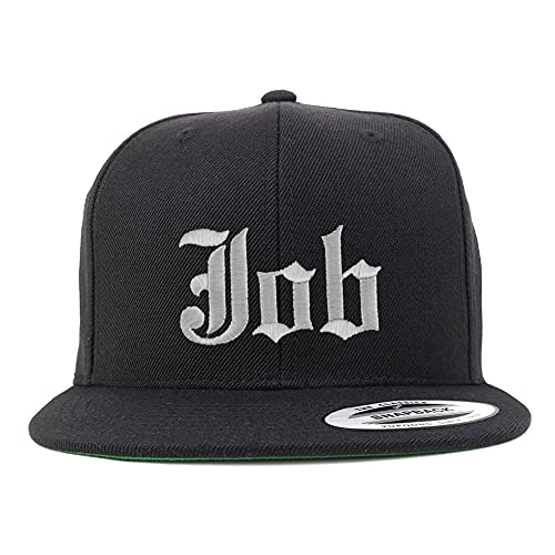 Trendy Apparel Shop Job Old English Embroidered Flatbill Snapback