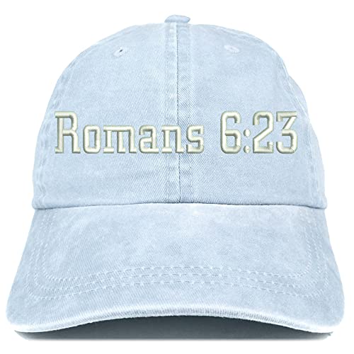 Trendy Apparel Shop Romans 6:23 Washed Pigment Dyed Baseball Cap