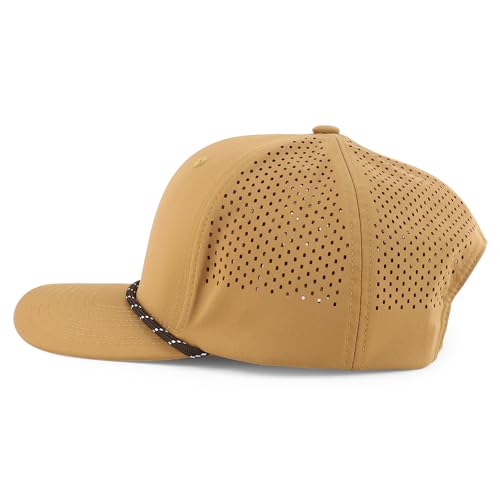 Trendy Apparel Shop 6 Panel Mid Profile Hybrid Perforated Cap with Rope