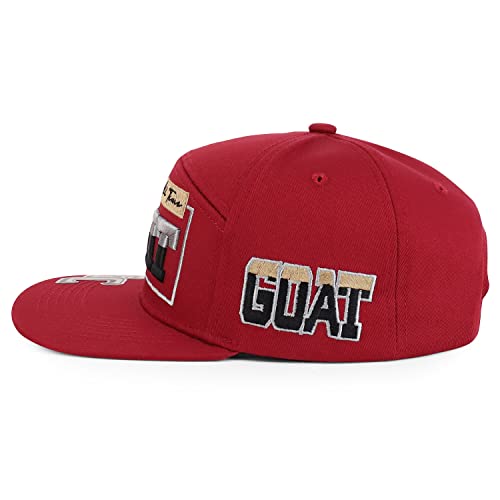 Trendy Apparel Shop Goat Embroidered 100% Cotton Flatbill Snapback Cap