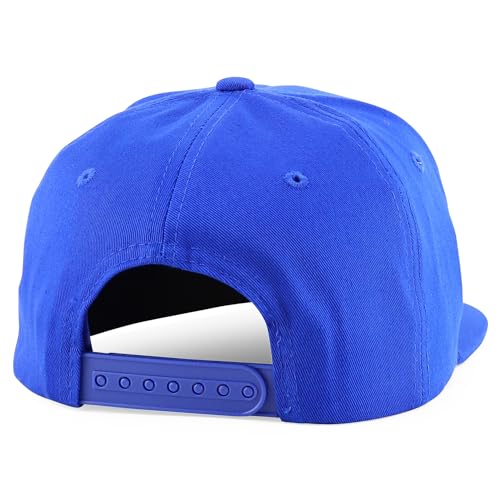 Trendy Apparel Shop 7 Panel Cotton Structured Flat Bill Camper Style Snapback Cap