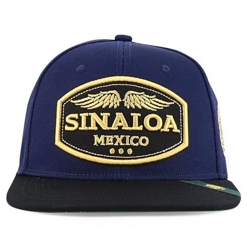 Trendy Apparel Shop Mexico States with Eagle Embroidered Flatbill Snapback Cap