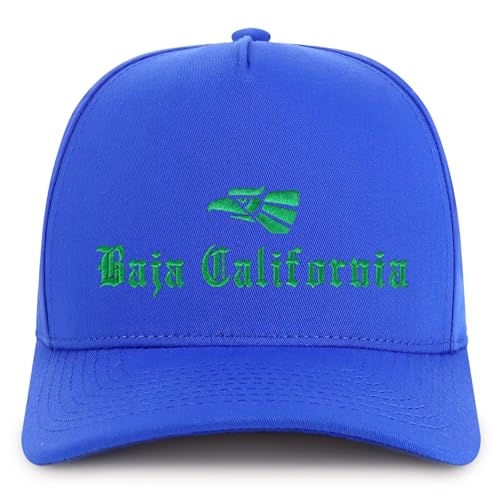 Trendy Apparel Shop Baja California Mexico City Embroidered 5 Panel Structured Baseball Cap