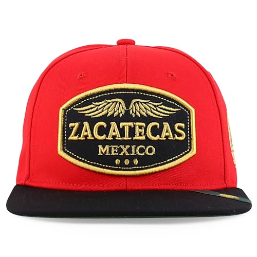 Trendy Apparel Shop Mexico States with Eagle Embroidered Flatbill Snapback Cap