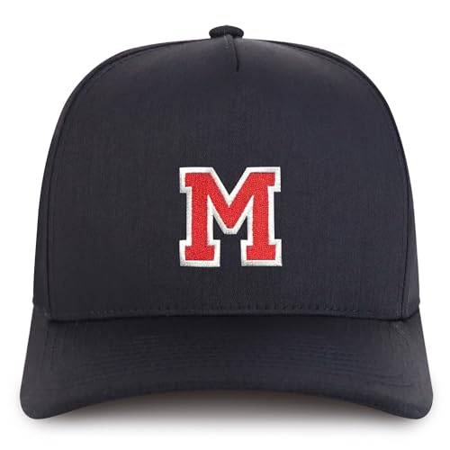 Trendy Apparel Shop Letter M Varsity Font 5 Panel Structured Baseball Cap