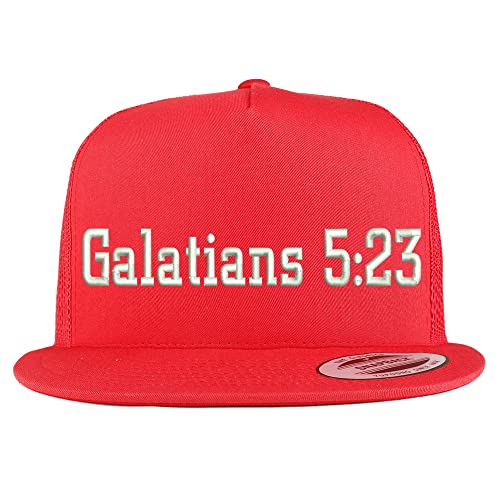 Trendy Apparel Shop Galatians 5:23 5 Panel Flatbill Trucker Cap