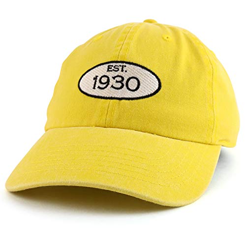 Trendy Apparel Shop 90th Birthday Established 1931 Washed Cotton Adjustable Cap