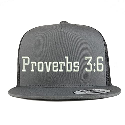 Trendy Apparel Shop Proverbs 3:6 5 Panel Flatbill Trucker Cap