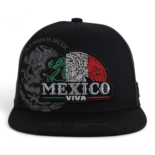 Trendy Apparel Shop Mexico Eagle Embroidered Laser Punching Mesh Back Flatbill Snapback Cap