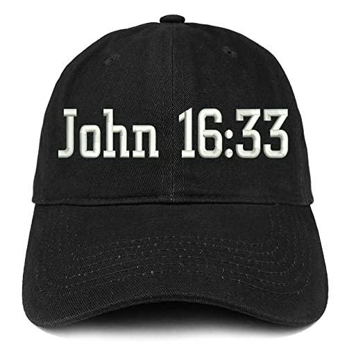 Trendy Apparel Shop John 16:33 Low Profile Soft Cotton Baseball Cap