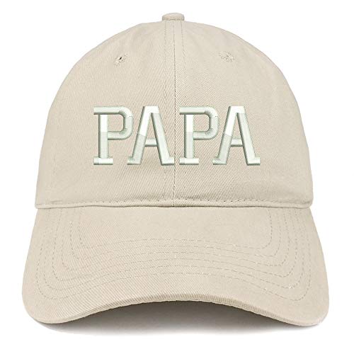 Trendy Apparel Shop PAPA Embroidered Soft Crown 100% Brushed Cotton Cap
