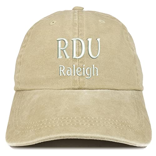 Trendy Apparel Shop RDU Raleigh Embroidered Pigment Dyed Washed Baseball Cap