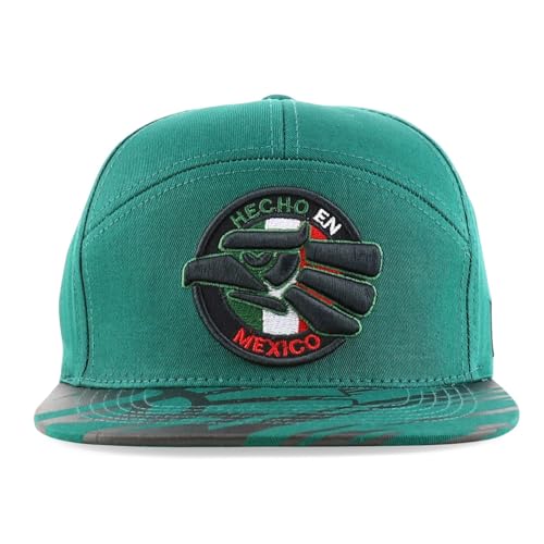 Trendy Apparel Shop Hecho En Mexico 7 Panel Flat Bill Snapback Cap