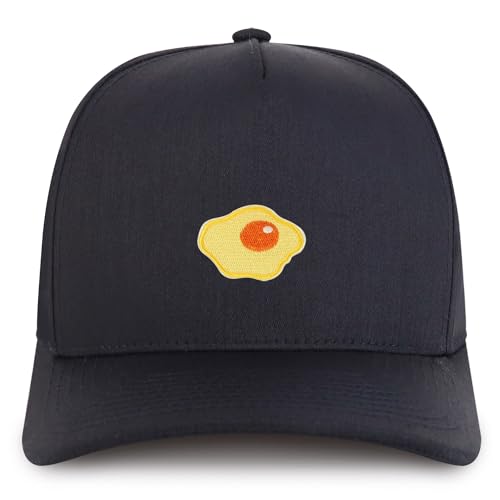 Trendy Apparel Shop Sunnyside Up Egg Embroidered Patch Structured 5 Panel Pro Style Baseball Cap