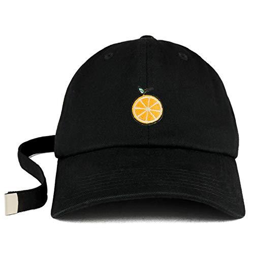 Trendy Apparel Shop Orange Patch Unstructured Extra Long Strap Dad Hat
