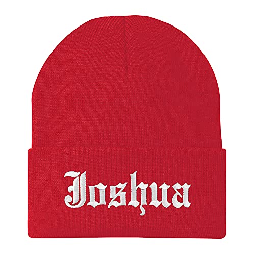 Trendy Apparel Shop Joshua Old English Embroidered Long Cuff Beanie
