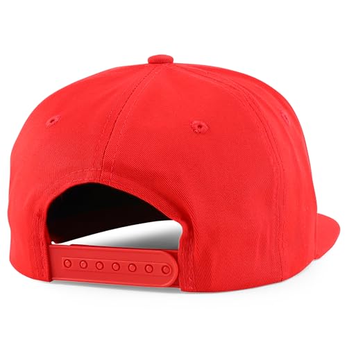 Trendy Apparel Shop 7 Panel Cotton Structured Flat Bill Camper Style Snapback Cap