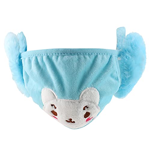 Trendy Apparel Shop Kids Winter Animal Face Cartoon Bear Mask & Earmuffs