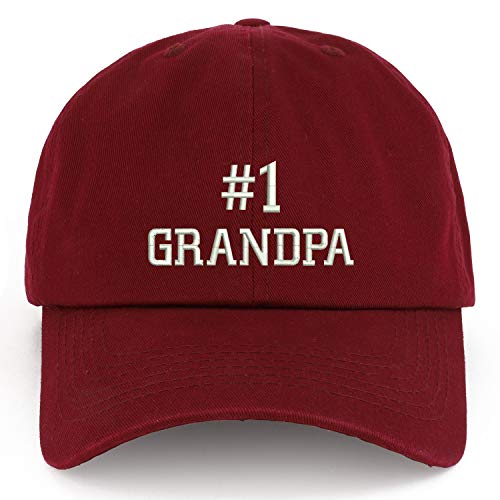 Trendy Apparel Shop XXL Number 1 Grandpa Embroidered Unstructured Cotton Cap