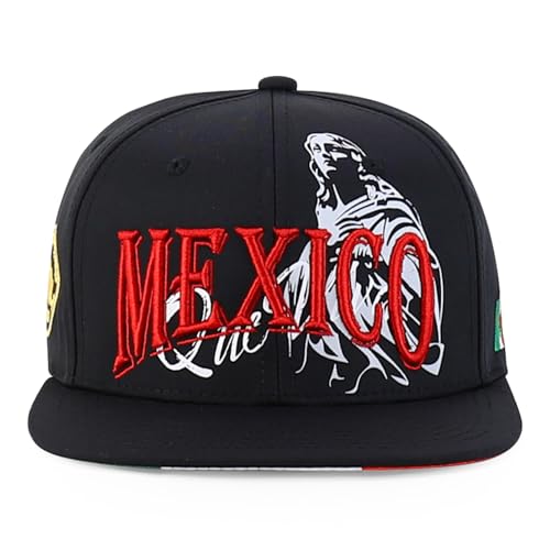 Trendy Apparel Shop Mexico Guadalupe Embroidered Flat Bill Snapback Cap