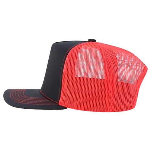 Trendy Apparel Shop 5 Panel Structured Trucker Cap with Mexico Flag Design Undervisor
