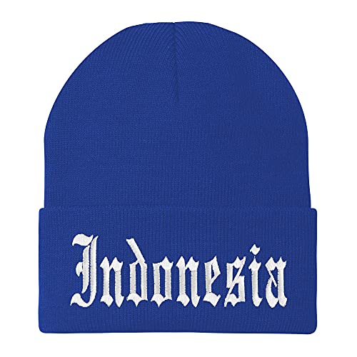 Trendy Apparel Shop Indonesia Old English Embroidered Long Cuff Beanie