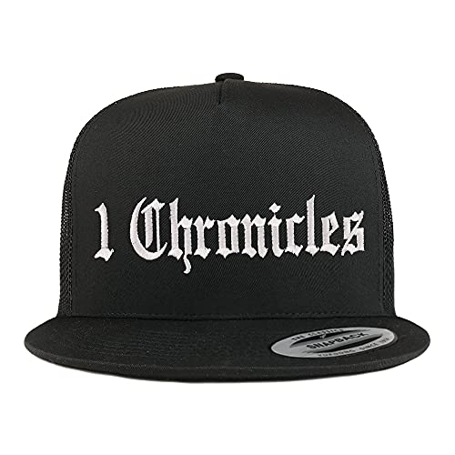 Trendy Apparel Shop 1 Chronicles Old English 5 Panel Flatbill Trucker Cap