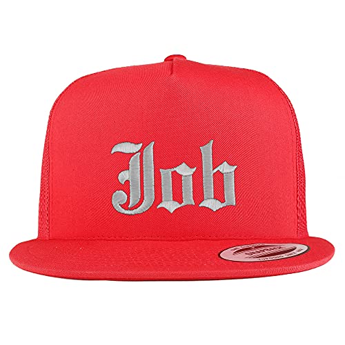 Trendy Apparel Shop Job Old English 5 Panel Flatbill Trucker Cap