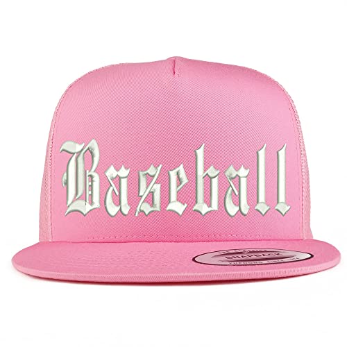 Trendy Apparel Shop Old English Baseball 5 Panel Flatbill Trucker Cap