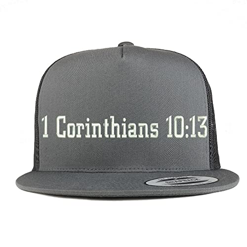 Trendy Apparel Shop 1 Corinthians 10:13 5 Panel Flatbill Trucker Cap