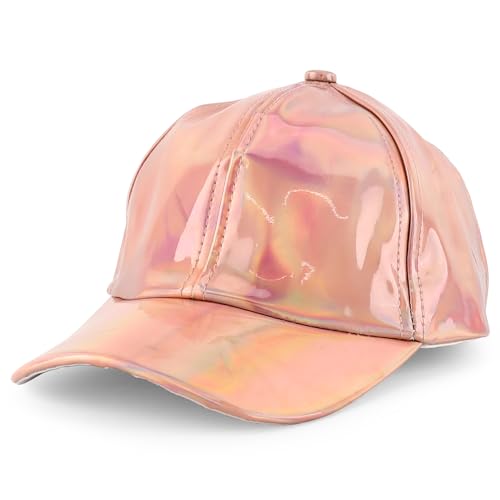 Trendy Apparel Shop Metallic Shiny Reflective Snapback Baseball Cap