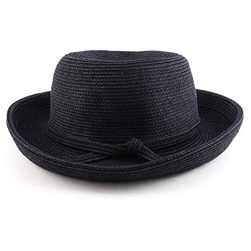 Trendy Apparel Shop UPF 50+ Soft Paper Braid Kettle Brim Sun Hat