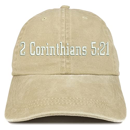Trendy Apparel Shop 2 Corinthians 5:21 Washed Pigment Dyed Baseball Cap