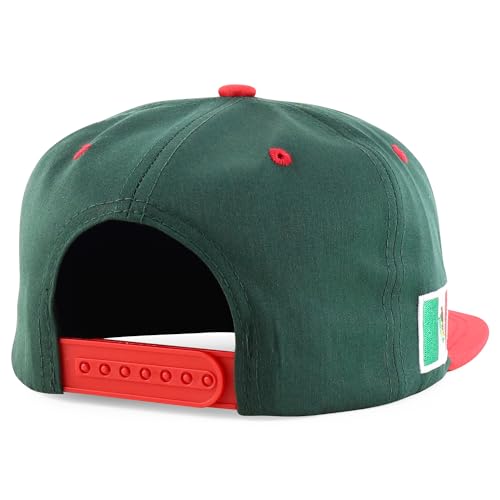 Trendy Apparel Shop Mexico El Tri Soccer Theme Embroidered Flatbill Snapback Cap