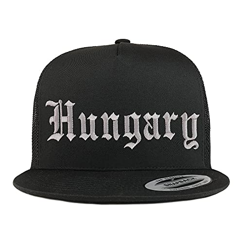 Trendy Apparel Shop Hungary Old English 5 Panel Flatbill Trucker Cap
