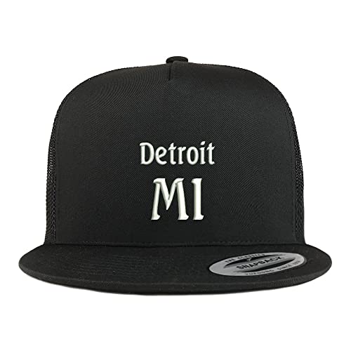 Trendy Apparel Shop Detroit MI Embroidered 5 Panel Flatbill Trucker Cap