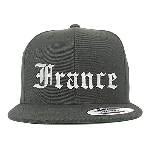 Trendy Apparel Shop France Old English Embroidered Flatbill Snapback