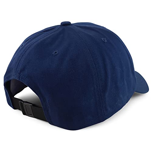 Trendy Apparel Shop Oversized XXL Unstructured Cotton Dad Hat with Adjustable Elastic Clasp Buckle