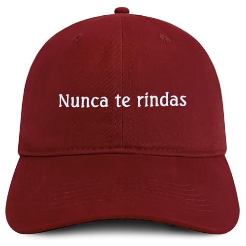 Trendy Apparel Shop Nunca te rindas Embroidered Cotton Low Profile Dad Hat