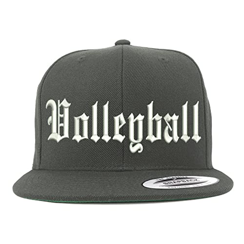 Trendy Apparel Shop Old English Volleyball Embroidered Flatbill Snapback