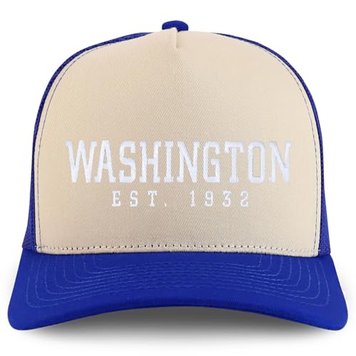 Trendy Apparel Shop Washington Est.1932 Embroidered 5 Panel Snapback Trucker Cap